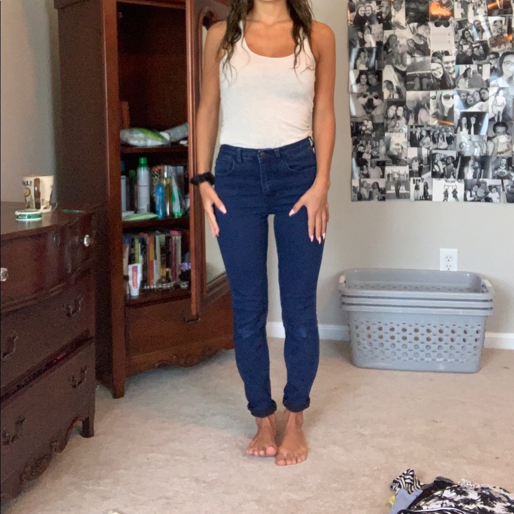 Dark denim jeans